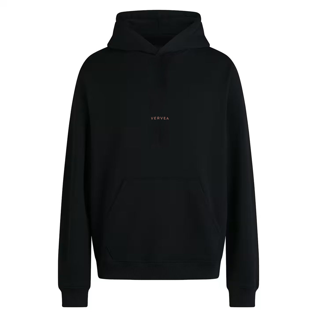 VERVEA EMBROIDERED LOGO HOODIE - METEORITE BLACK